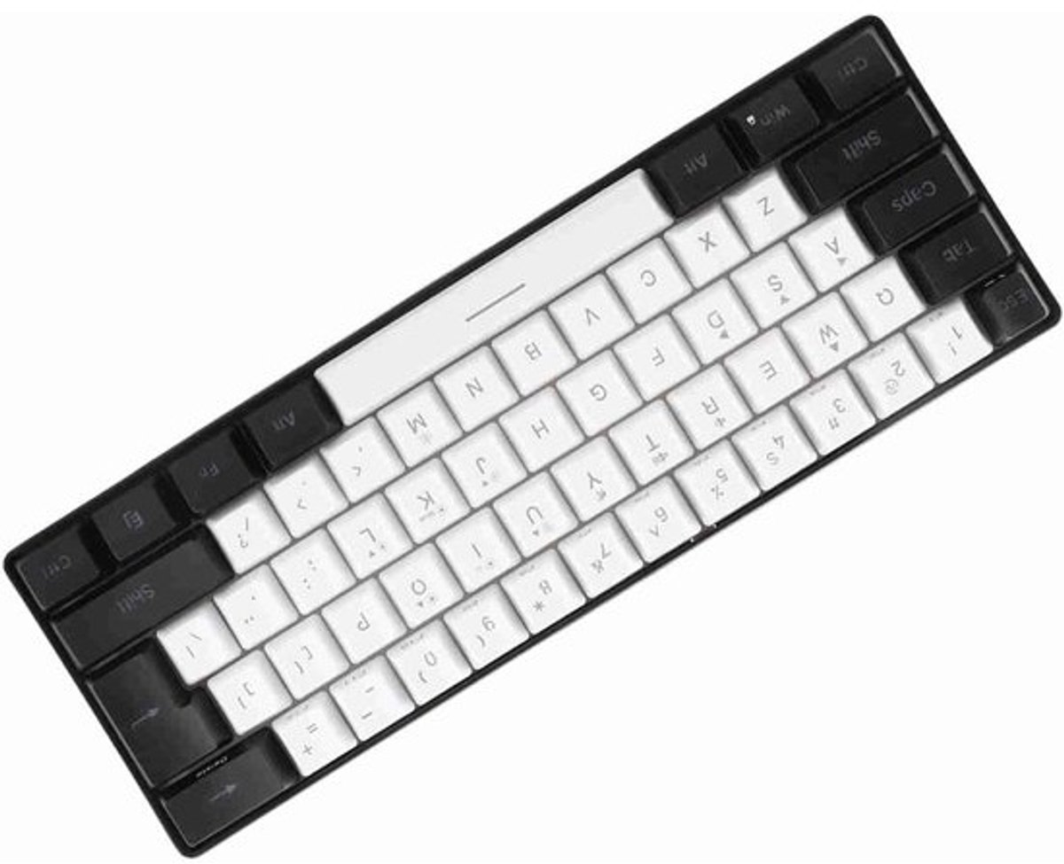 Compact Toetsenbord - Mechanisch Gevoel - Spel & Kantoor - RGB Verlichting - 61 Toetsen - Wit