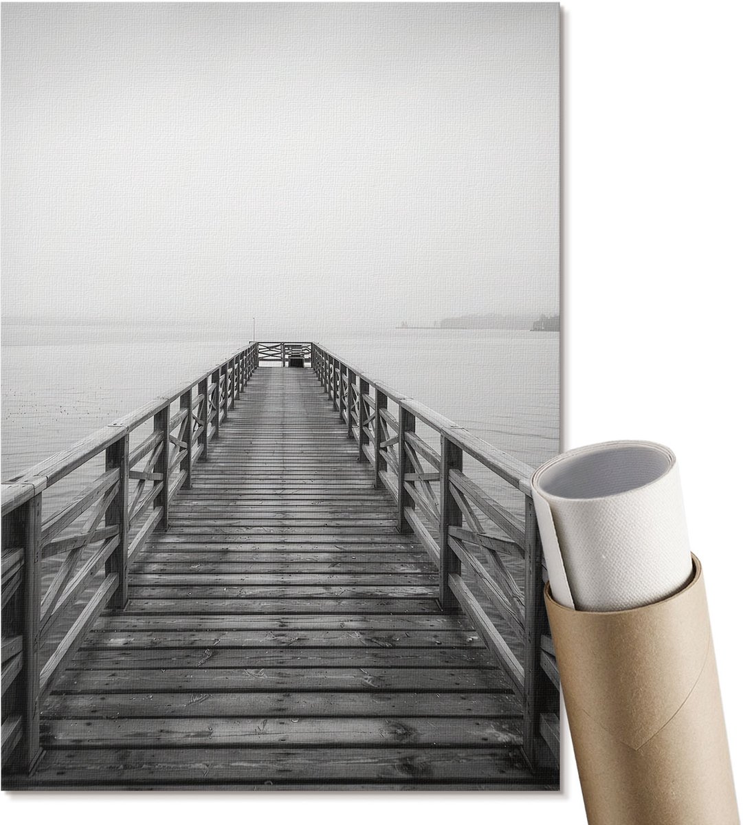 Coloray Polycanvas Wandposter - Interieur Van Het Graf, Zwart - A4 - Grijs Design - Rechthoek - Canvasposter - Woonkamer - Klassiek