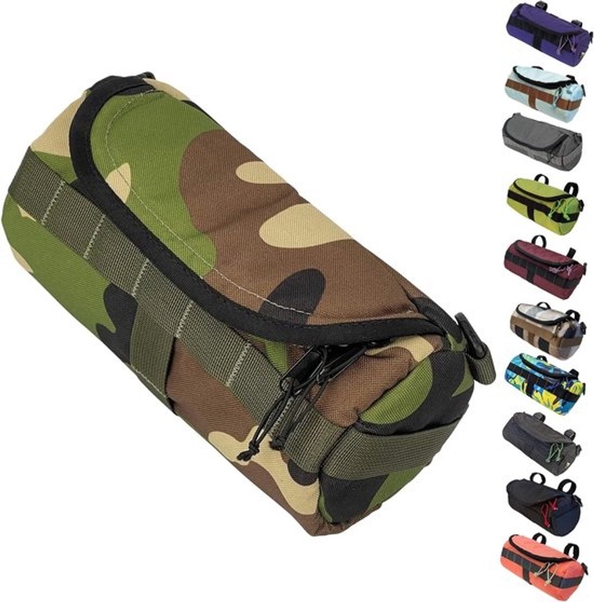 Stuurtas Fiets - Fietstas Voorzijde - Opslag Fietstocht - Waterbestendig Ontwerp - 2 Liter Capaciteit - Camo Print