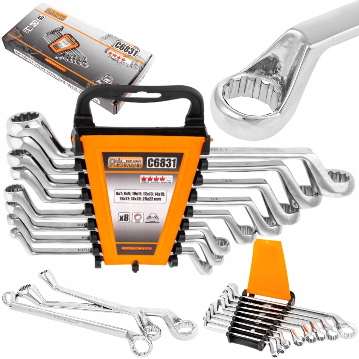 Richmann Dubbele Ringsteeksleutel Set Gebogen 6-22mm 8 Delig