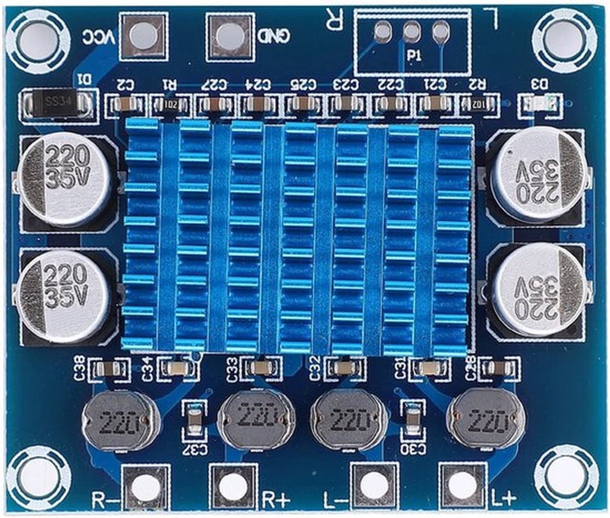 Audio-eindversterkerkaart - 30W+30W stereo - Digitale geluidskwaliteit - 2.0-kanaal - Thuisgebruik - Geoptimaliseerd voor PC en audio