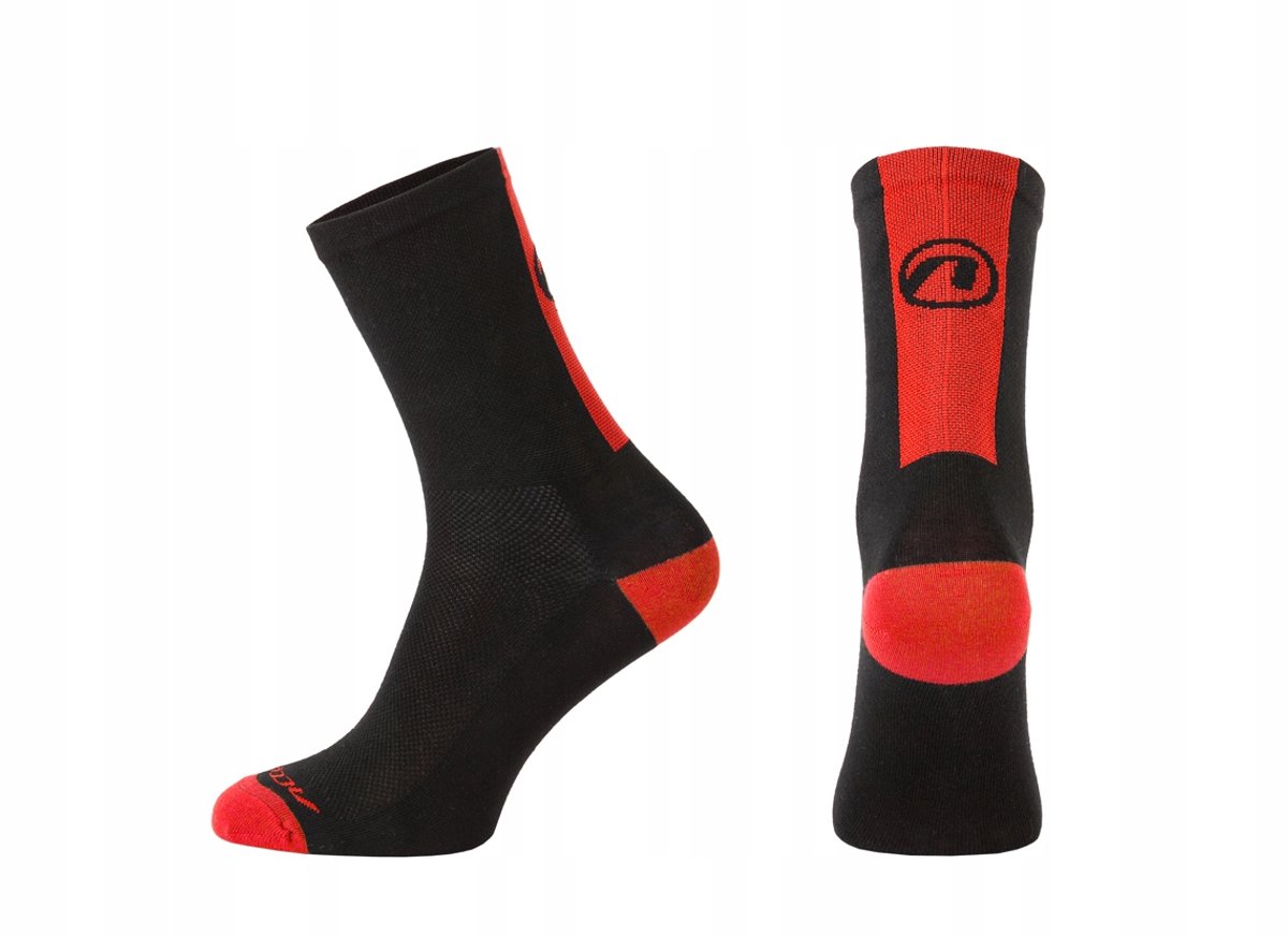 Accent Logo Fietssokken Zwart Rood Maat M (39-41)