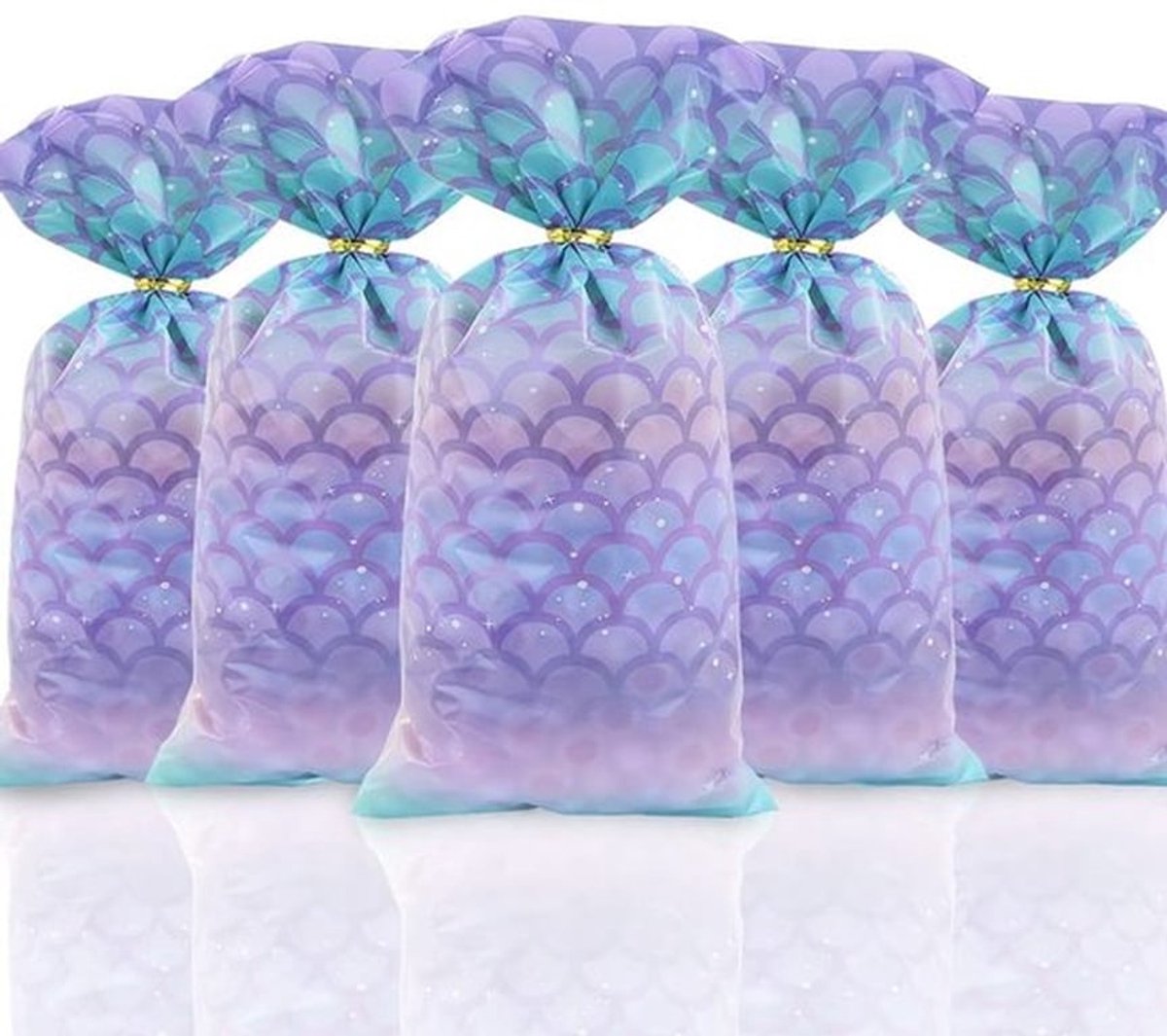 Zeemeermin-feesttassen - DIY goodiebags - voor feestjes - 100 stuks - voor kinderen - perfect voor babyshower en verjaardagsfeest