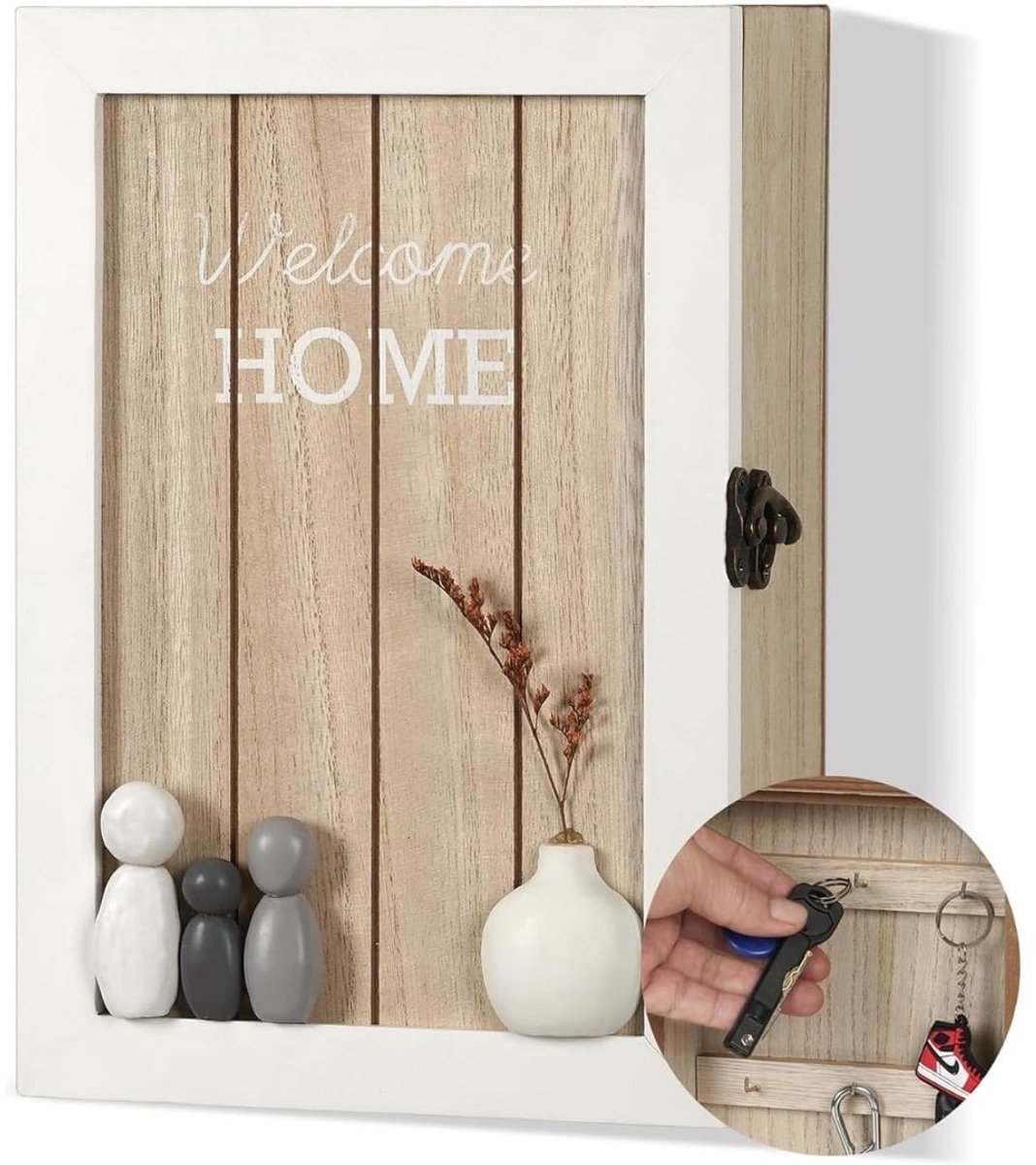 Zolvano® Sleutelrekje - Sleutelkastje - Sleutelhouder - Organizer - Hout