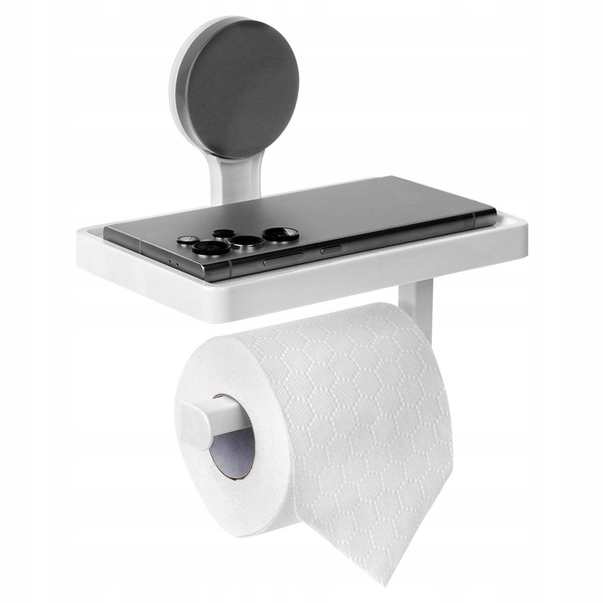 Toiletrolhouder met Plank - Wandmontage met Zuignap