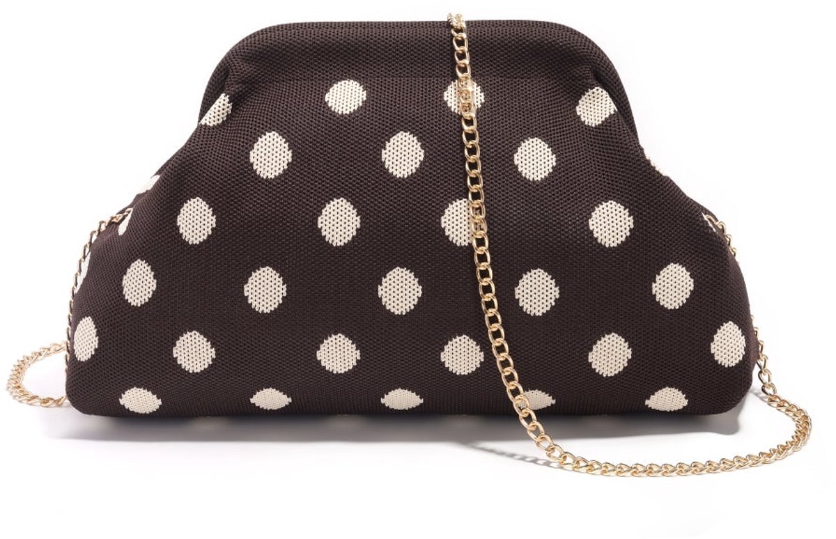 Linn - Crossbodytas met stippen - Polyester - - donkerbruin