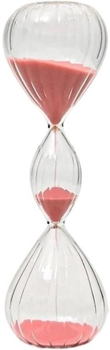 Zandloper Timer - Zandklok Keuken - Tijdmanagement Tool - Drielaagse Decoratie - 7 x 22.5 cm - Gestreept Slib