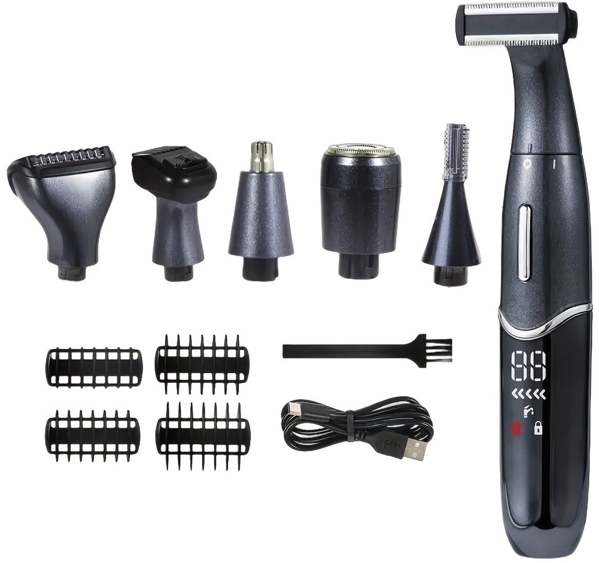 Currero Foil Shaver - Scheerapparaat Mannen - Hoofd Scheerapparaat - Head Shaver - Tondeuse met Trimmer - Lichaam en Baard - Oplaadbaar