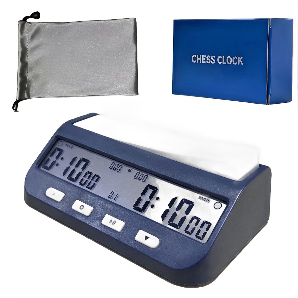 Currero Schaakcomputer - Elektronisch Schaakspel - Schaakklok - Schaak Timer - Nederlandstalig - Digitaal - Kinderen en Volwassenen - Blauw