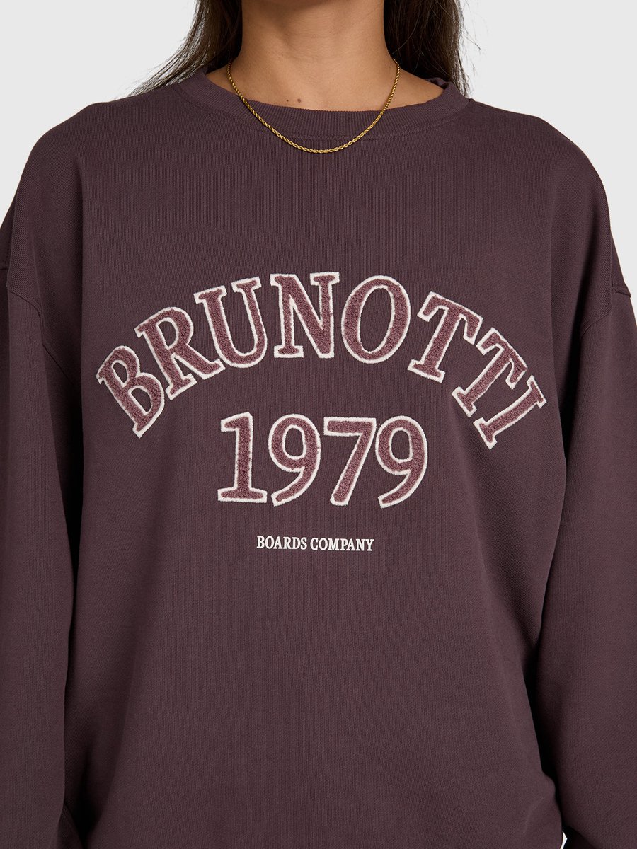 Brunotti Tamea Sweater Dames – Trui Crewneck Loose fit Rib Details XXL Raisin