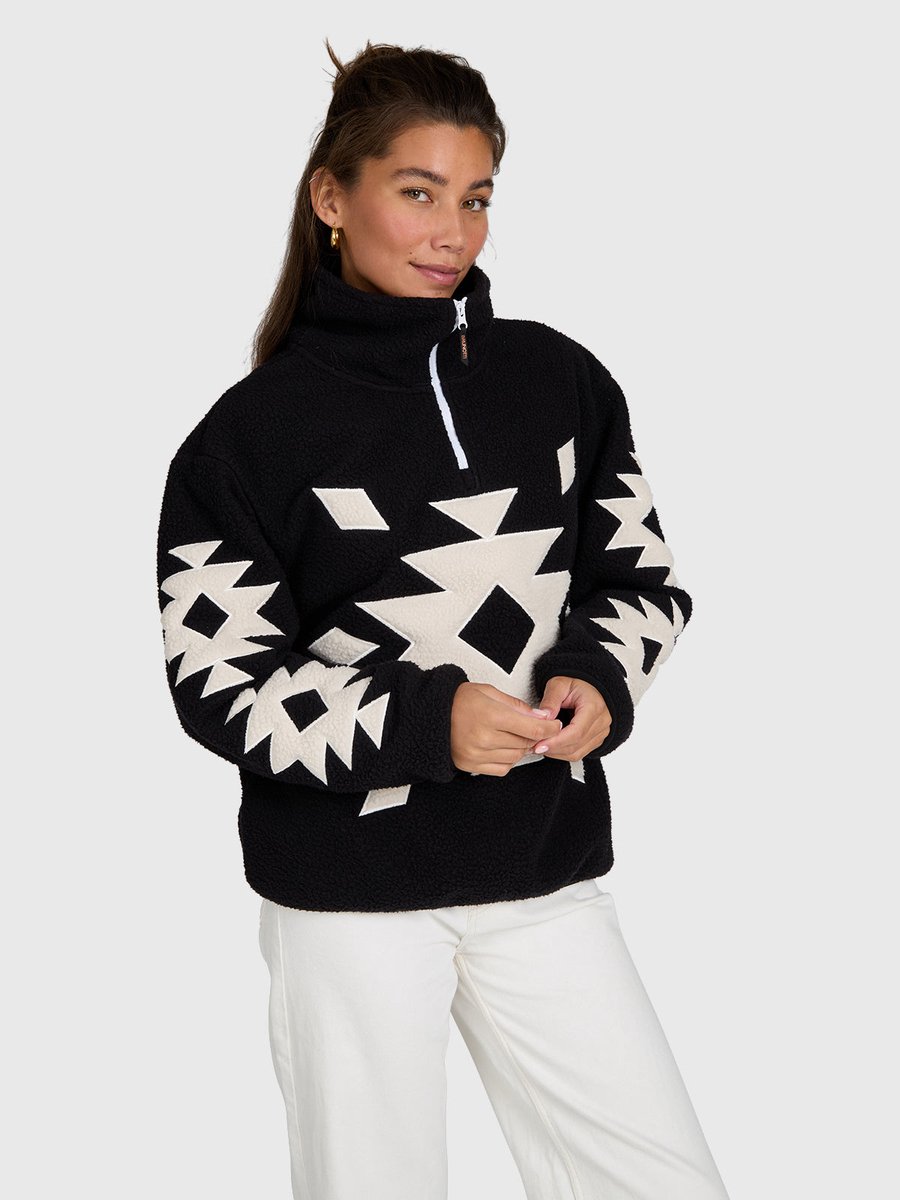 Brunotti - Charley Teddy Fleece Dames - Black - Fleece met Rits - Loose Fit - Extra Warm - Ademend - XL — cadeau in Mode & Accessoires - foto 8