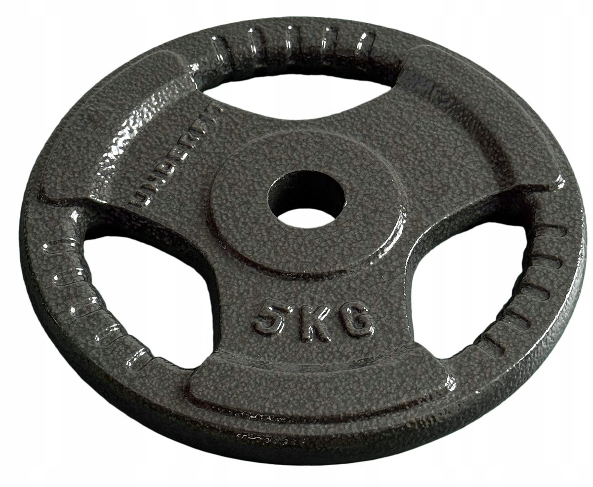 ONDERFIT Gietijzeren Gewicht 5 kg - 31 mm Hammertone Zwart