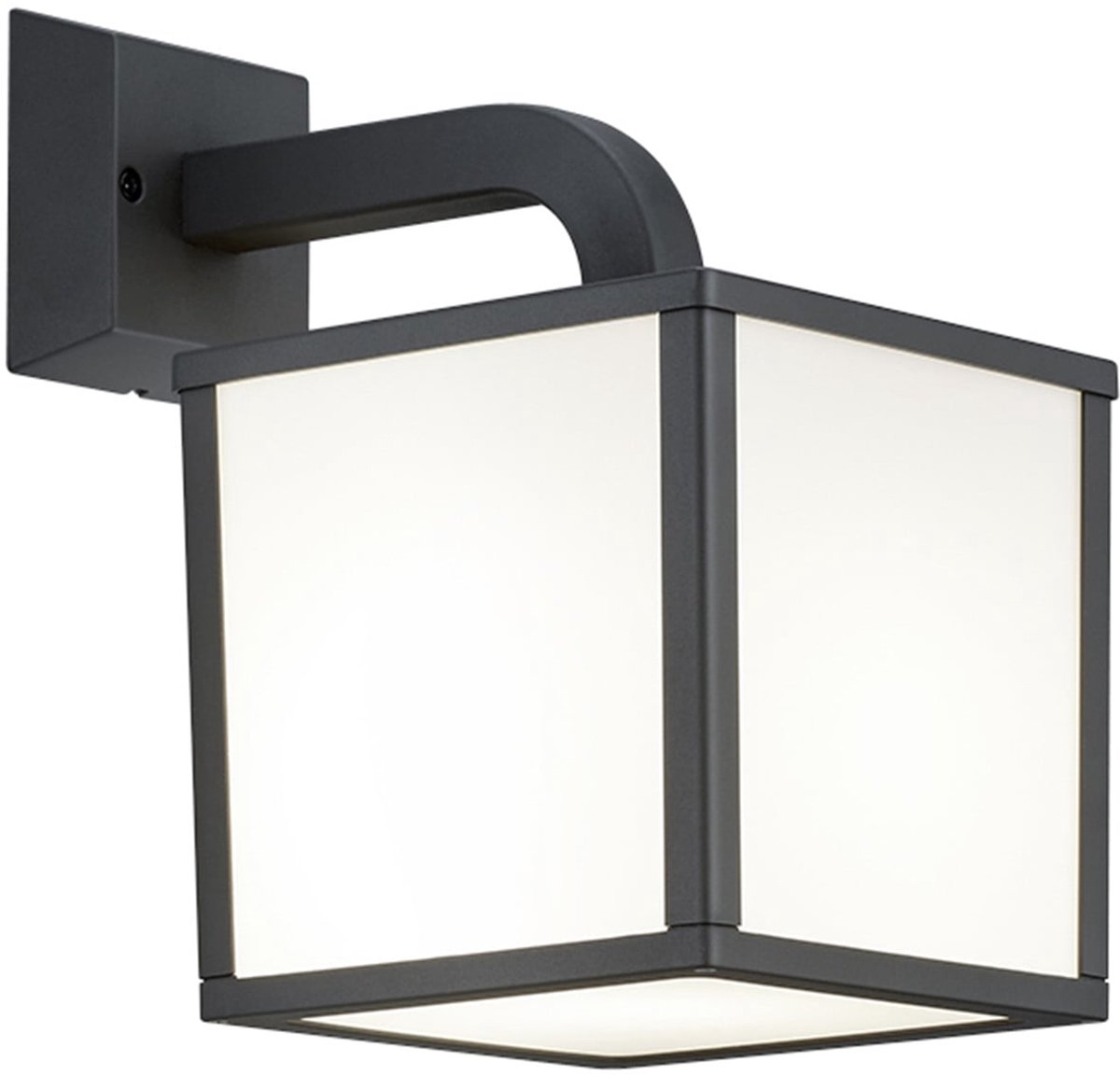 LED Tuinverlichting - Wandlamp Buitenlamp - Trion Cubirino - 5W - E27 Fitting - Warm Wit 3000K - Waterdicht IP54 - Mat Antraciet - Aluminium