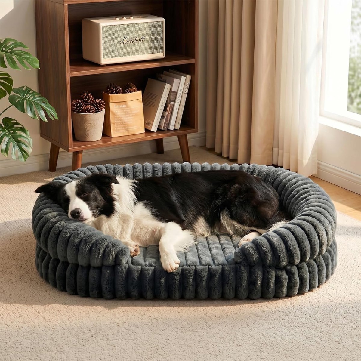 NIVA® Hondenbed - Hondenbank - Hondensofa - Hondenmand - Grijs - 90cm x 65cm x 17cm