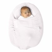 MIMMTI Sleepynest Relaxhoes voor Voedingskussen - Voedingskussenhoes met inbakerfunctie - Alleen hoes, kussen niet inbegrepen - Bio katoen - Ivory