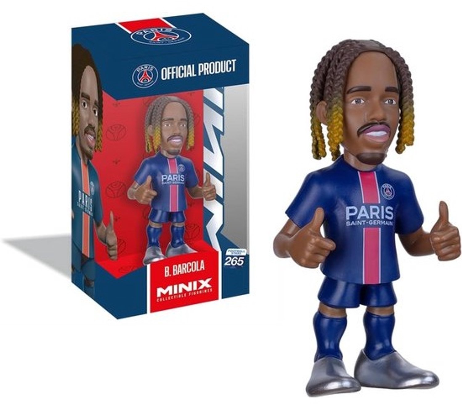 Voetbalfiguur 12 cm - PSG Speler Barcola - Verzamelfiguur van PVC