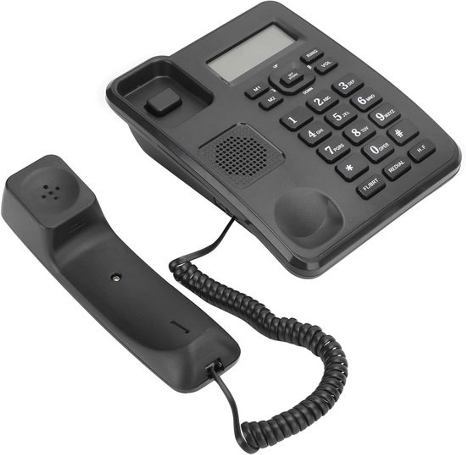 Vaste telefoon - Analoge huistelefoon - Voor thuisgebruik - Aanpasbare helderheid - ABS - Zwart