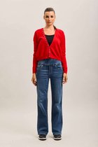 Toxik3 jeans dames hoge taille broek met elastische tailleband straight extra comfy XL