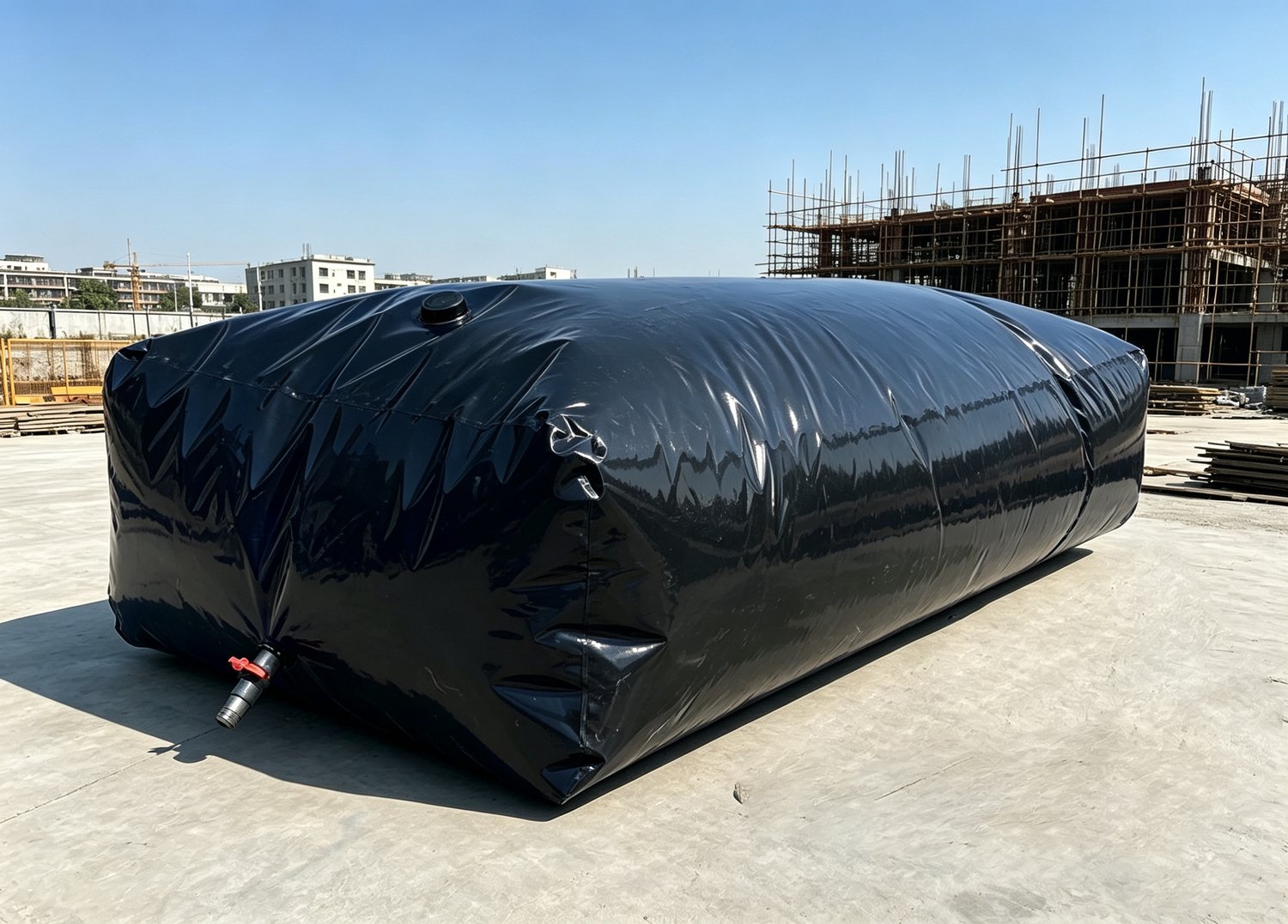 zwart Opvouwbare Watercontainer 400 liter Flexibele Watertank Waterzak Draagbaar voor Camping Tuin Kampeerwagen Brandblussen en Buitenactiviteiten（100*80*50CM）