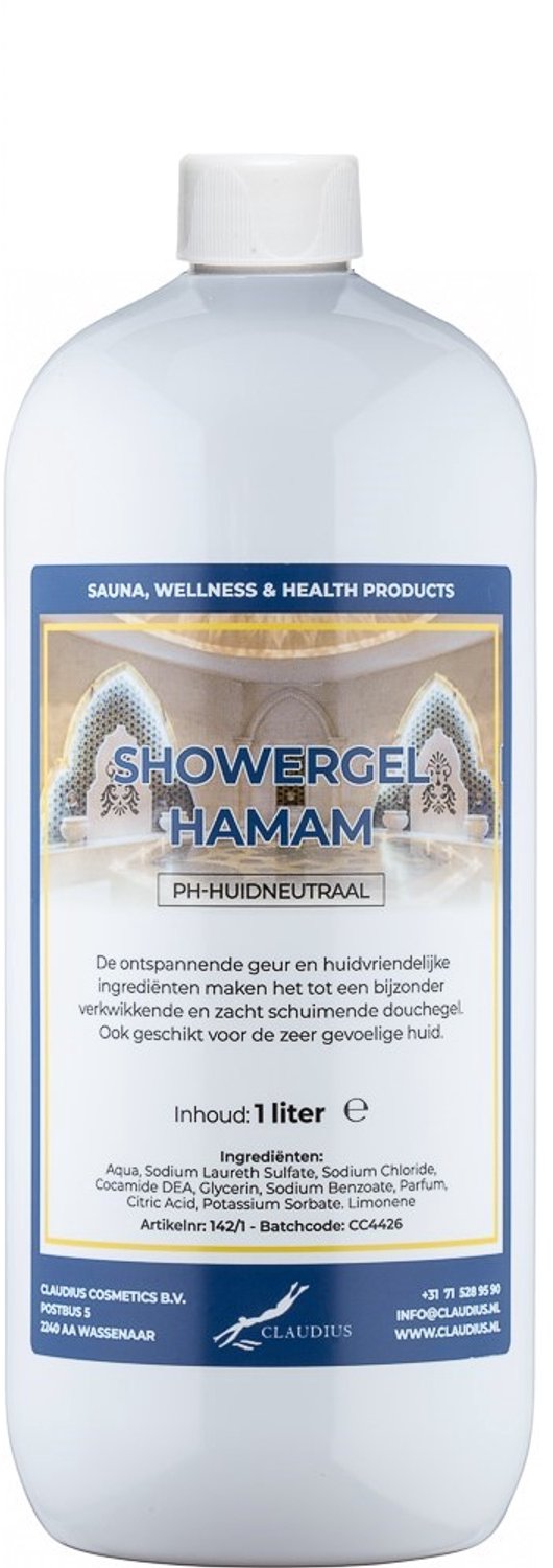 Claudius Douchegel Hamam 1 liter - showergel - navulling - voordeelverpakking