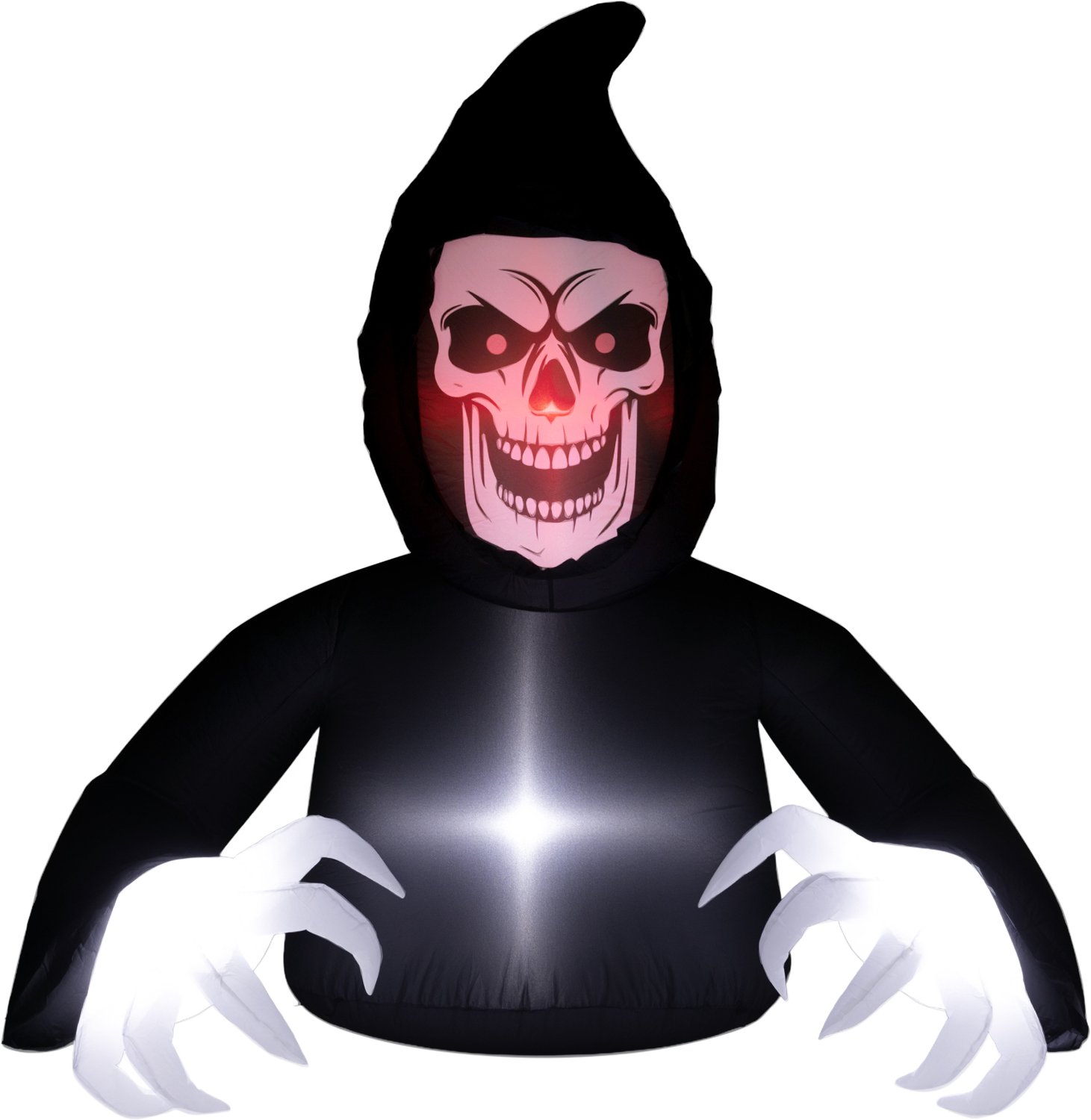 Sunona Opblaasbare Halloween Sensenman - Met LED-verlichting en ventilator - 190 x 115 x 180 cm - Zwart/Wit