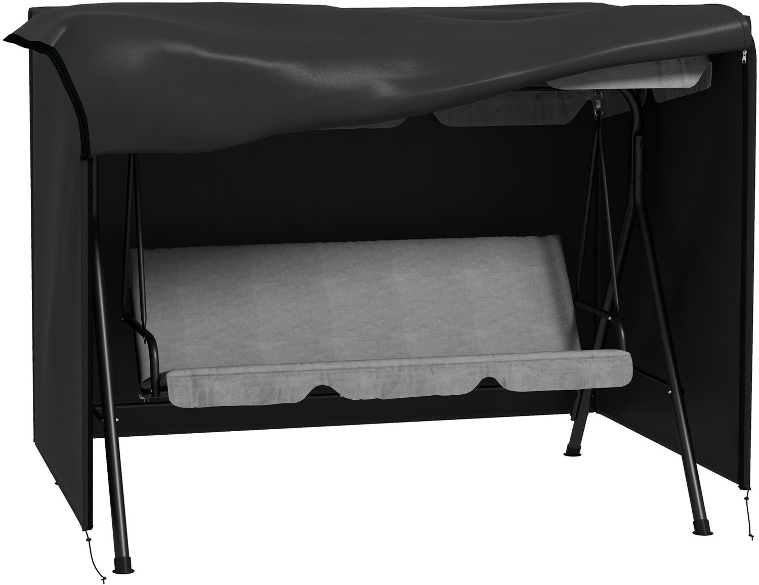 Sunona Afdekhoes voor Hollywoodschaukel - Met rits - 205 x 124 x 164 cm - Zwart