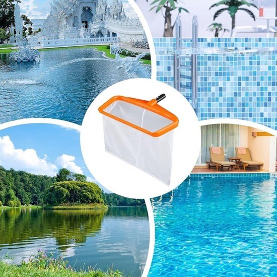 Hottub-schepnet - Vijverskimmer - Water reinigen - Fijnmazig net - 43 x 29 x 4 cm - Oranje — afbeelding 3