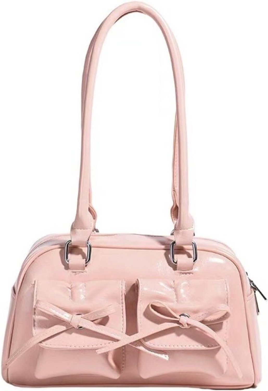 Kleine PU-leren schoudertas voor dames - Y2K-stijl met strik - handtas voor dates, feesten en winkelen