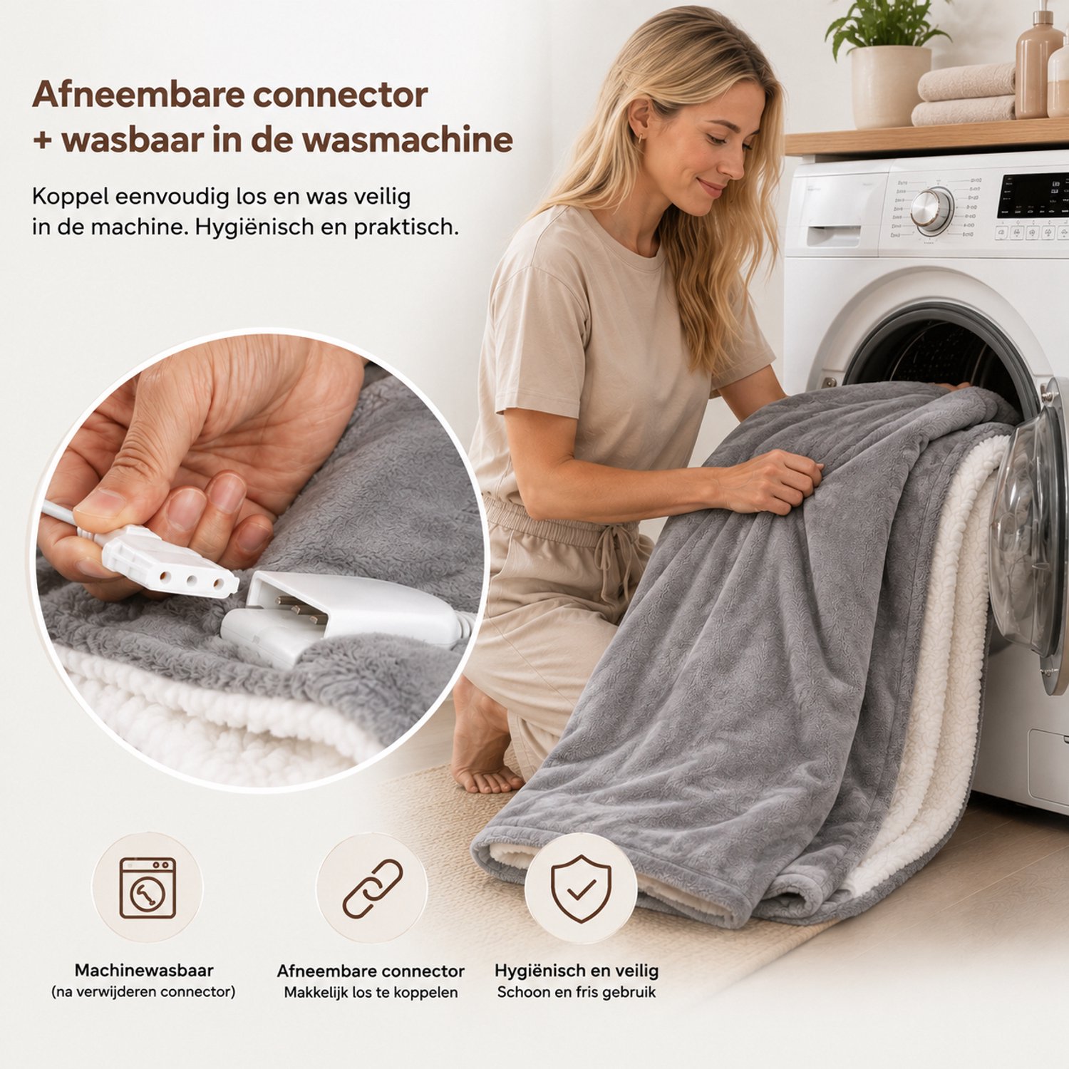 GlowUp AC XXL Elektrische Warmtedeken 180 x 150 - Extra Grote Warmtedeken - Zachte Fleece - 6 Warmtestanden - Wasbaar – foto 4
