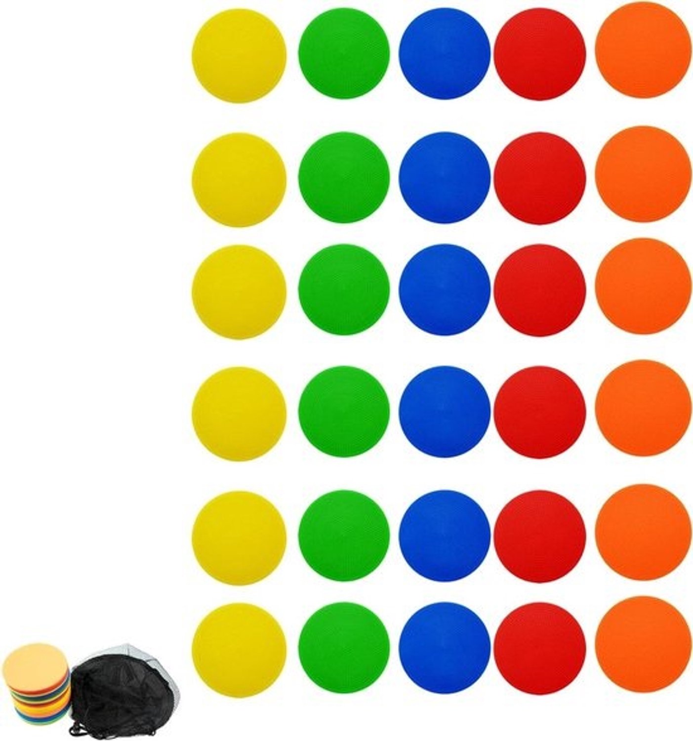 Sportmarkers set - Vloerstippen voor agility - Sporttraining indelen - Antislipontwerp - 4 inch - Geel