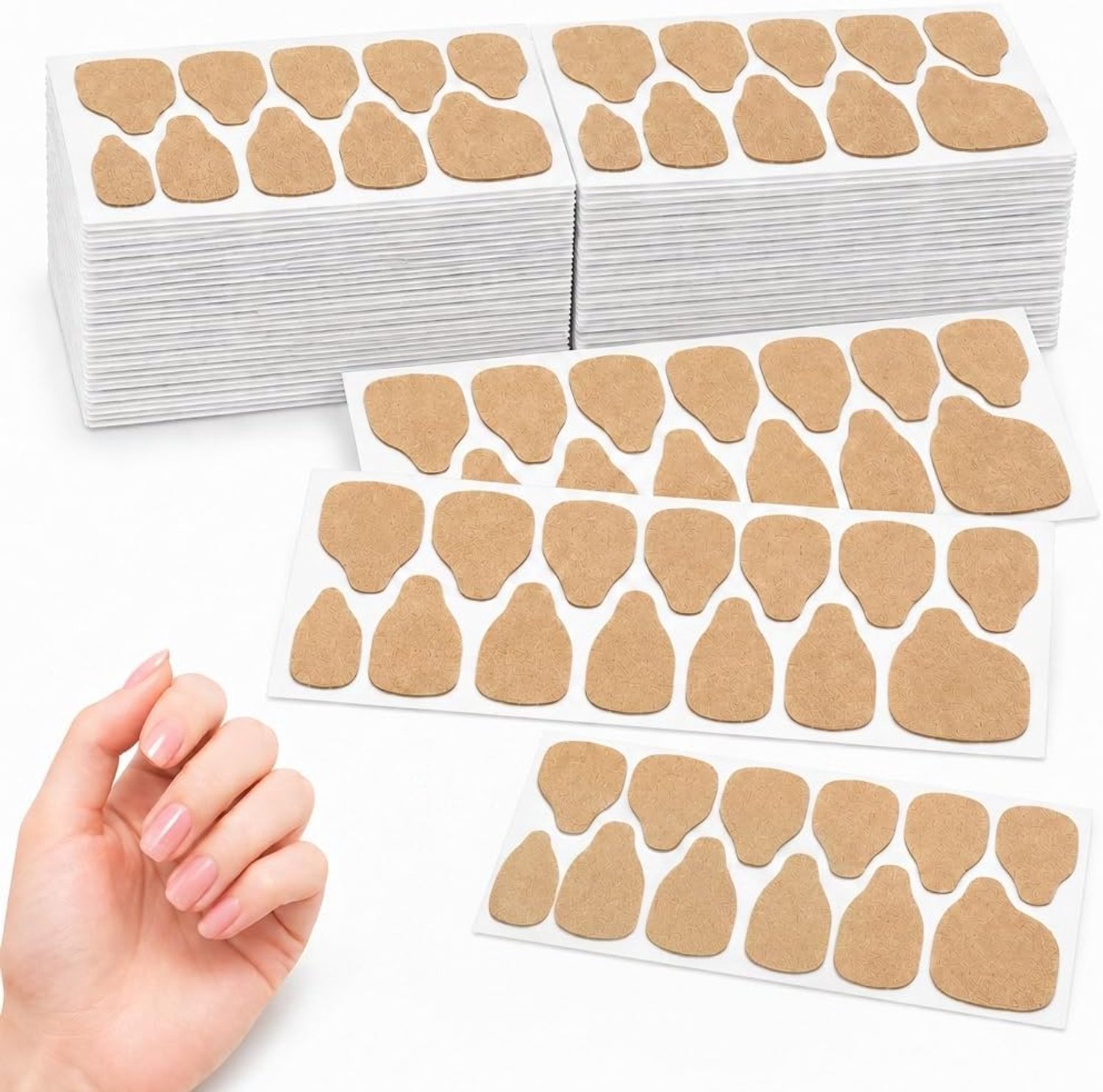 Nagelkleefpads 720 stuks - zelfklevende tabs - verschillende maten - ideaal voor press-on nagels - Vemera