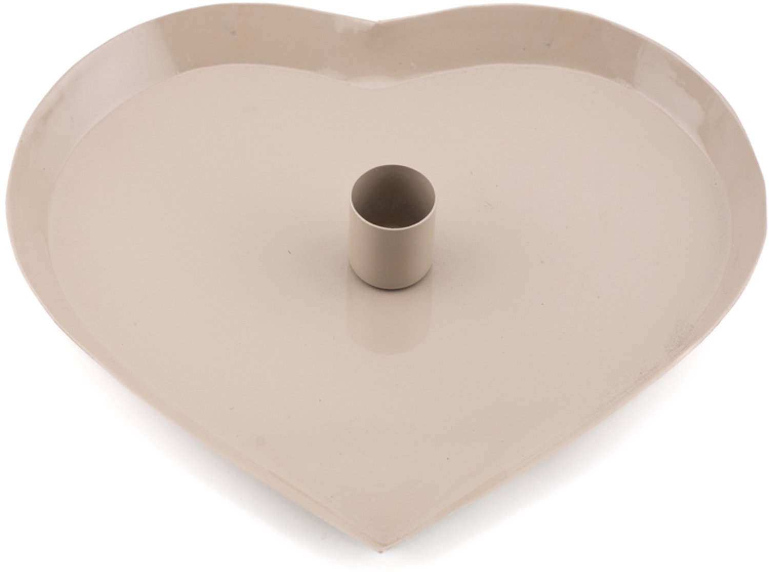 Kaarsenstandaard hart beige 20cm