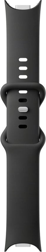 Zwarte siliconen horlogeband voor de Fitbit Edge, verticaal geplaatst.