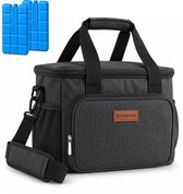 Travelhawk Koeltas - Koeltassen - Koeltas Lunch - 4 Laags Geïsoleerde Koeltas - Lunchtas - 15 liter - Zwart