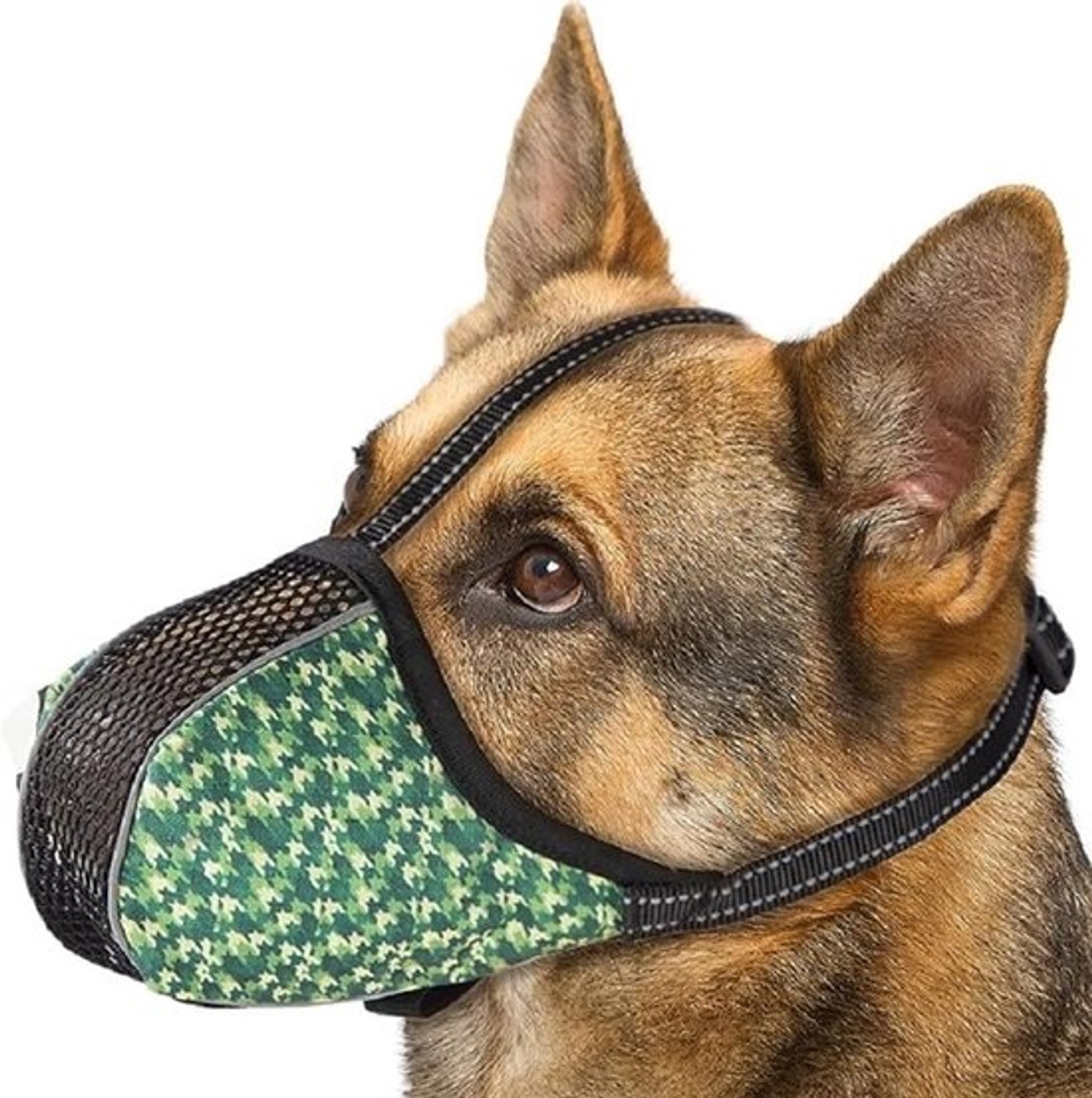 Hondenmuilkorf - Mondbeschermer voor honden - Veiligheid - Zacht, ademend nylon - XL - Groen