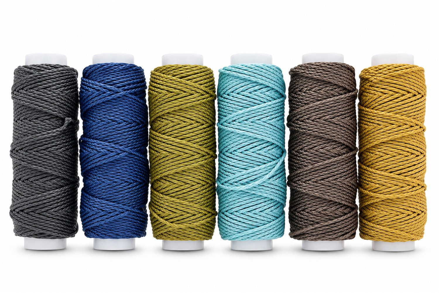 Marama - Gewaxt Draad Set Groen eb Blauwtinten 0.45 mm – 6 Kleuren (240 m Totaal) – Sieraden Maken, Armbanden & Macramé – Sterk Rond Koord