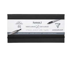 Clairefontaine 975341C Layout-schetsboek - Dubbelzijdig, plat openend - 25 vellen wit extra glad tekenpapier - 11x22 cm, 220g - Voor alcoholmarker,…