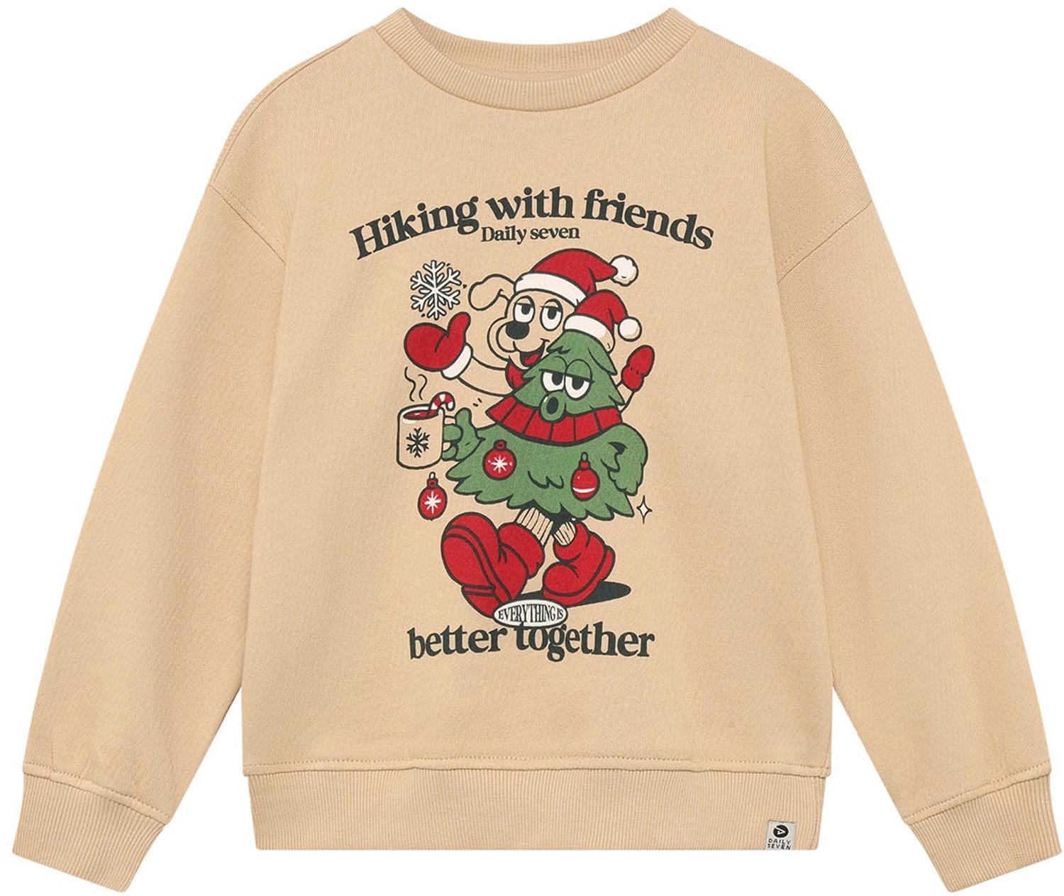 Daily7 - Oversized Sweater Christmas - 2120 Ginger Root - Maat 98