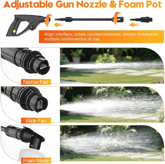 Hogedrukreiniger - Geen Kleur - Geen Afmetingen - 1600 W met Accessoires - Voor Auto en Tuin — afbeelding 4