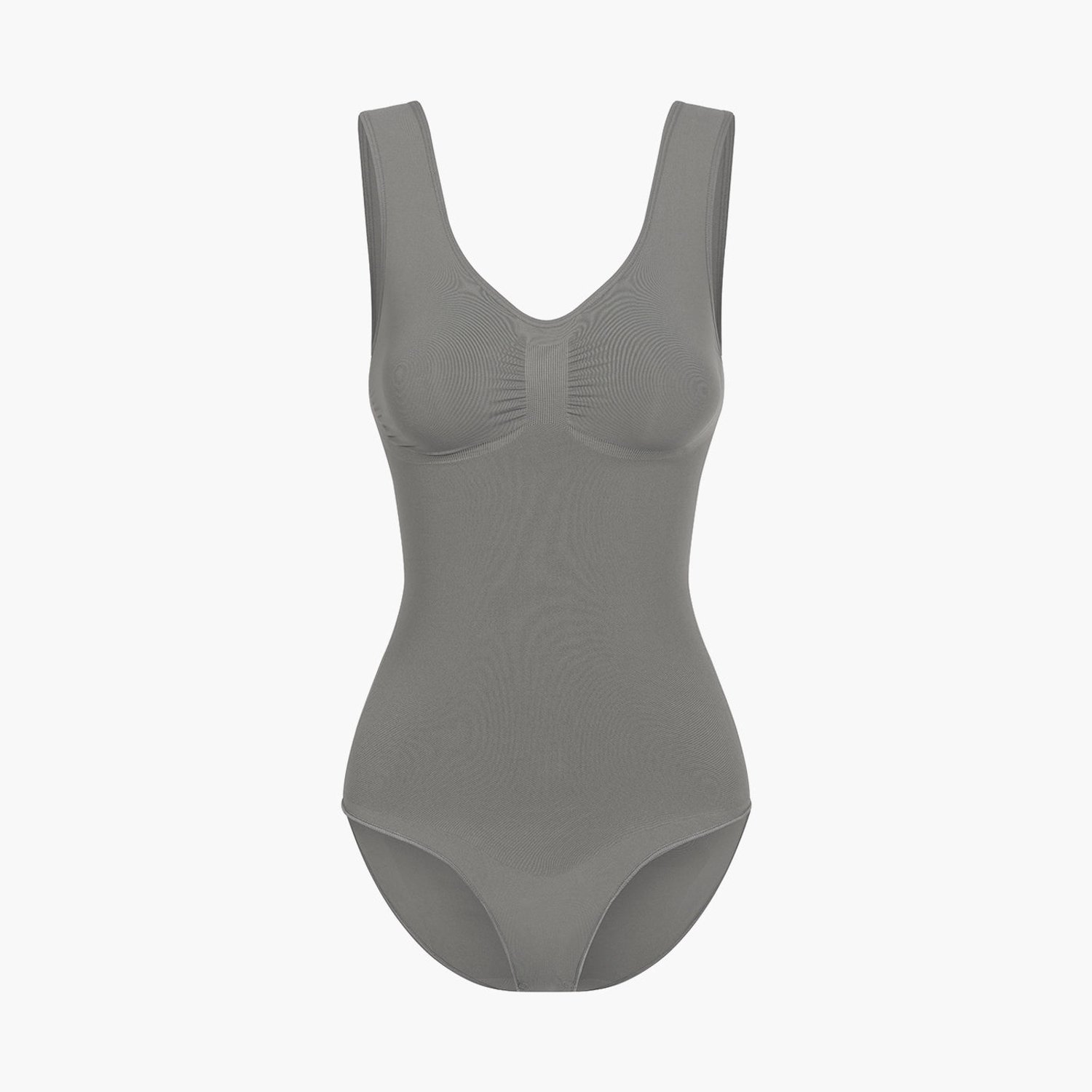 cfab Tanktop bodysuit met corrigerende shapewear en slipje - Grafiet - XS - Corrigerende Body - Naadlos - corrigerend ondergoed dames