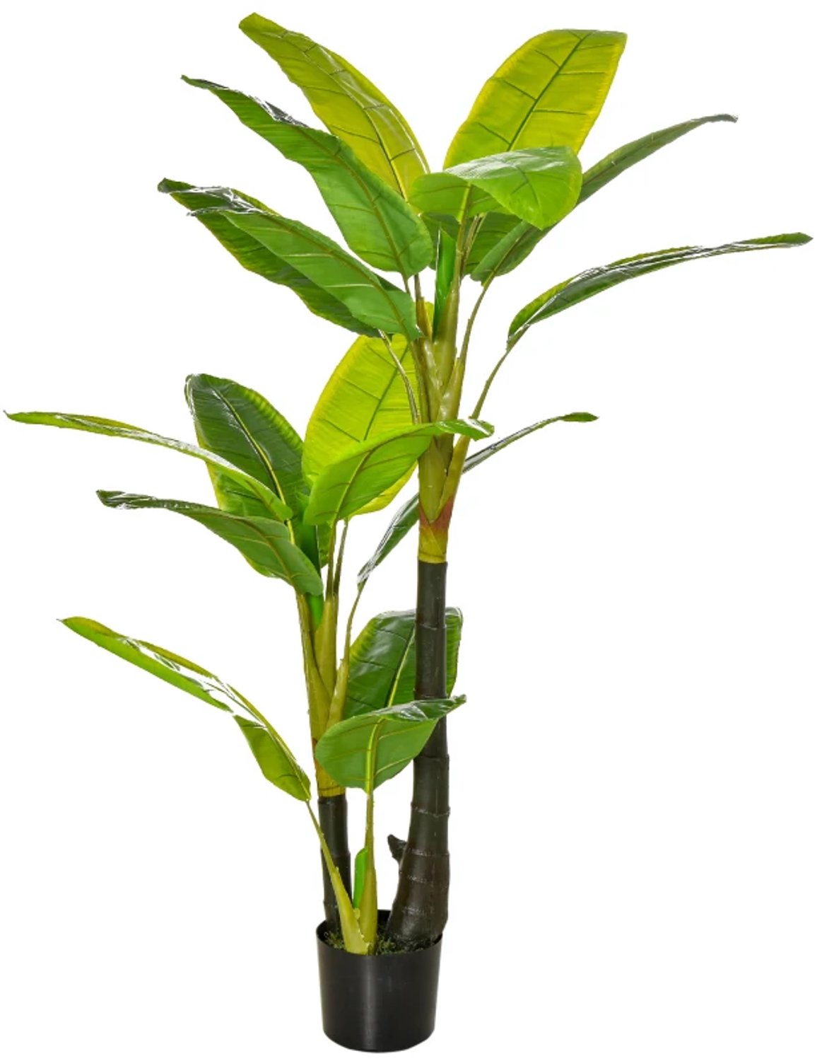 ZYLARO Kunstmatige bananenboom - 150 cm - Kunststof pot - Voor binnen - Groen