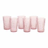 LOBERON Glas set van 6 Fleury roze