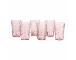 LOBERON Glas set van 6 Fleury roze