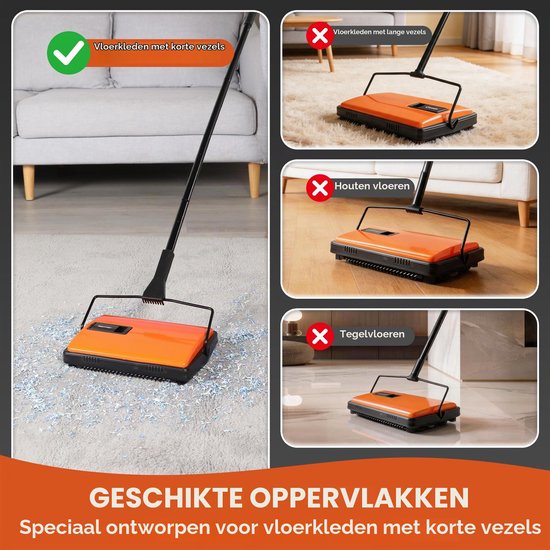 Tapijtveger - Oranje - Handmatig — afbeelding 5