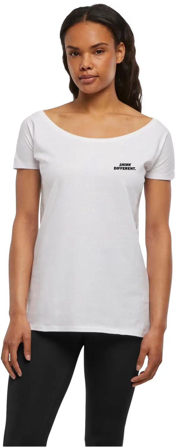 T-shirt met een wijde hals voor dames Urban Classics Think Wit