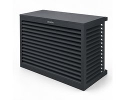 DECOCLIM - Airco omkasting warmtepomp cover buitenunit (H95 x W110 x D55-70 cm) - ombouw - Aluminium - Antraciet (RAL7016) - Large