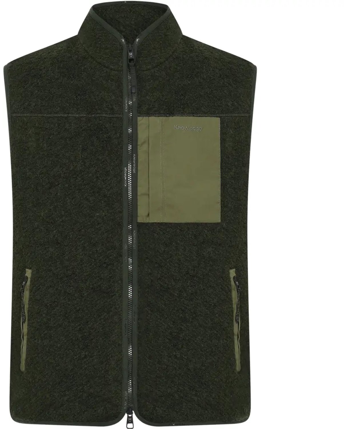 Mouwloos fleece KnowledgeCotton Apparel Forrest Nacht