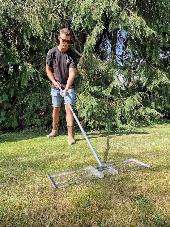 Nivelleerhark - RVS - 117 x 30 cm - Met Aluminium Handgreep - Voor Professioneel Gebruik — afbeelding 3