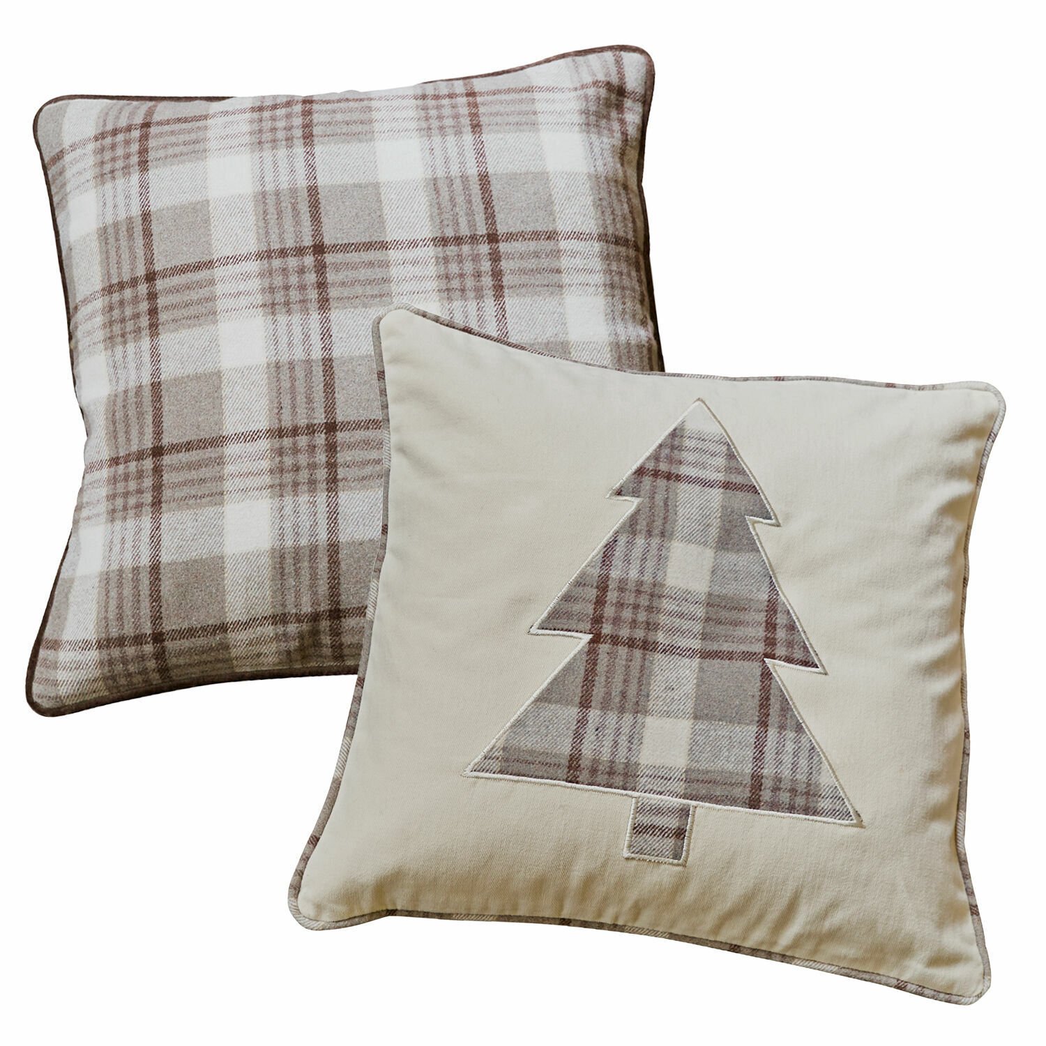 Loberon Kussenhoes set van 2 Ersac bruin/crème