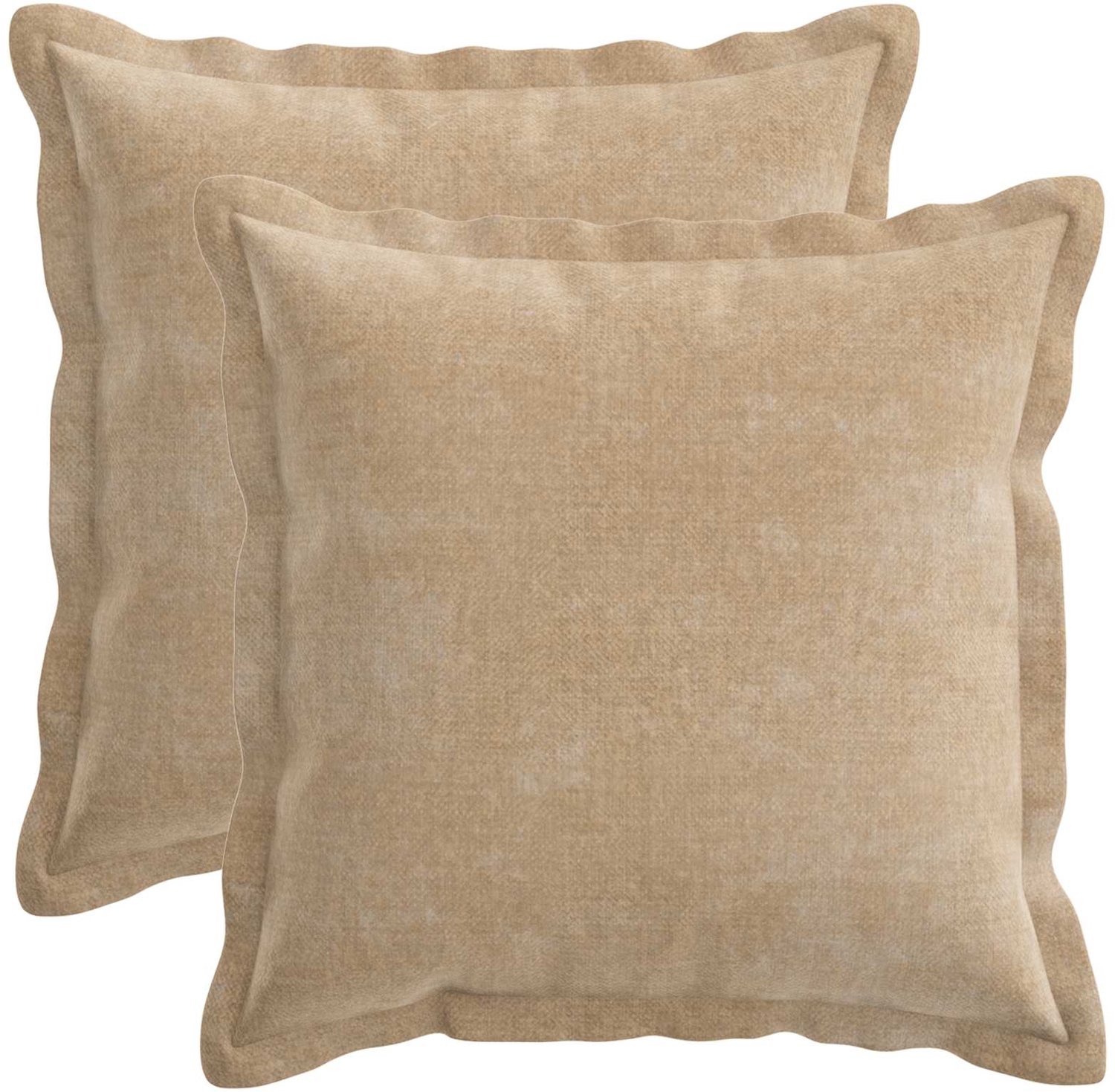 vidaXL Dekenkussen - 2 - st - HOUTEN - Taupe - 45 - x - 45 - cm - Chenille - Stof